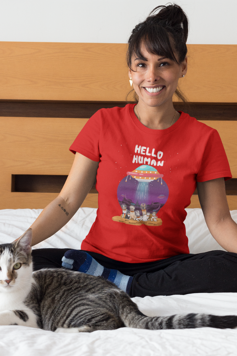 Hello Human Personalized Tee For Pet Lovers