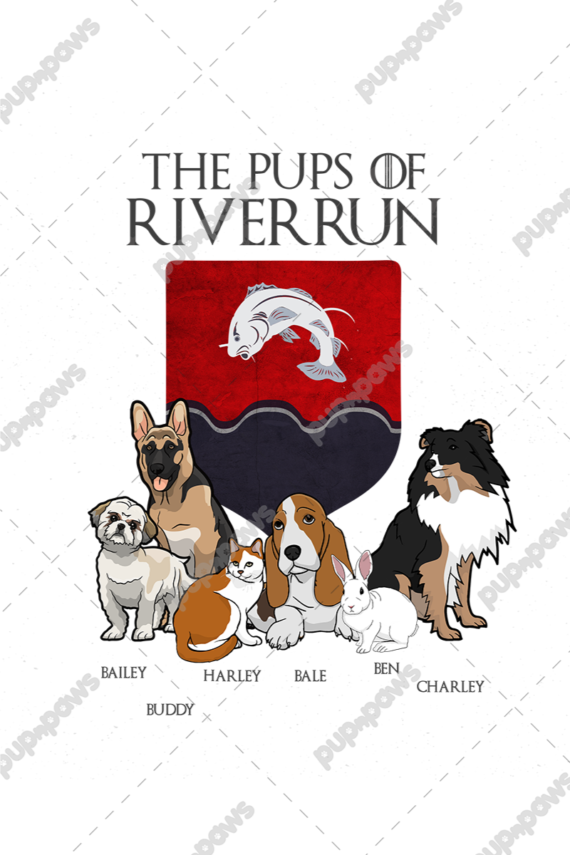"The Pups Of River Run" Customized Hoodie For Pet lovers