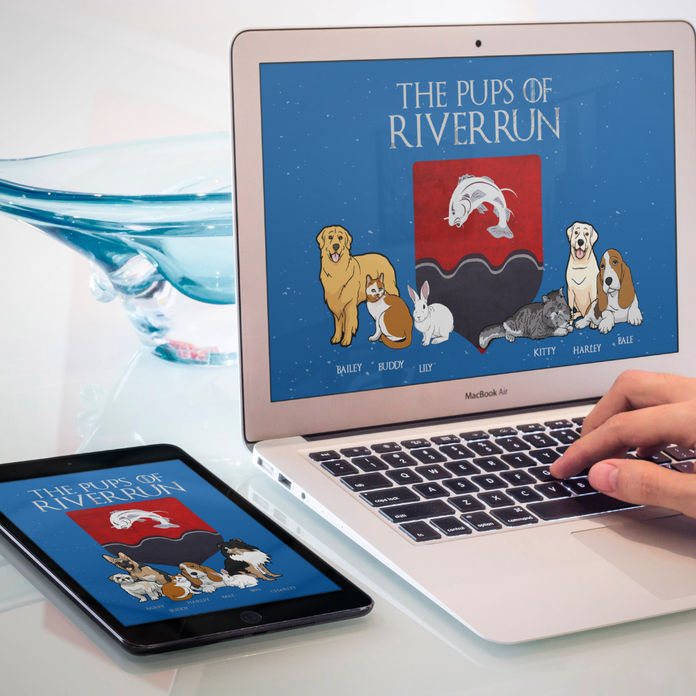 "The Pups Of River Run" Personalized Digital Wallpaper