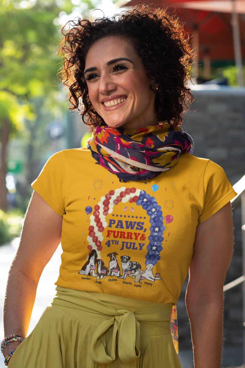 Paws, Furry & 4th July Personalized Tee For Dog Lovers