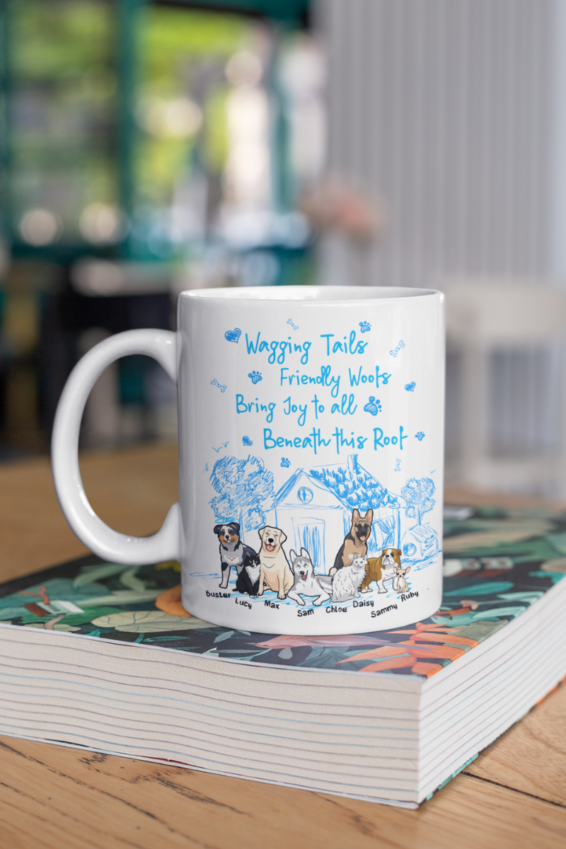 Wagging Tails .. Friendly Woofs.. Customized Mug For Dog Lovers