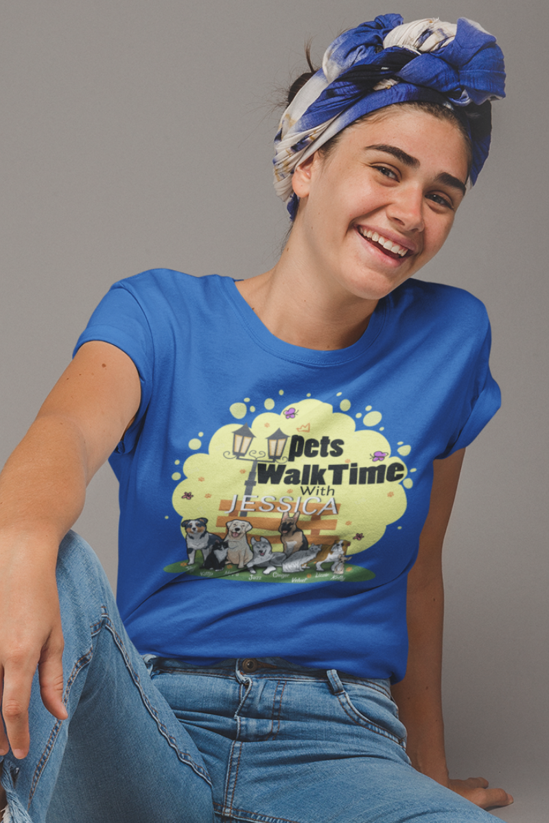 Pets Walk Time Personalized Tee For Dog Lovers