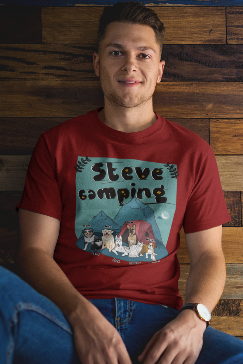 Steve Camping Customized Tee For Dog Lovers