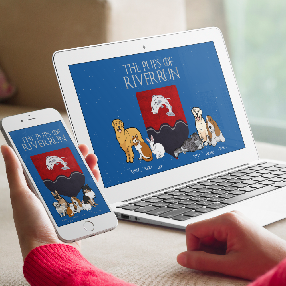 "The Pups Of River Run" Personalized Digital Wallpaper