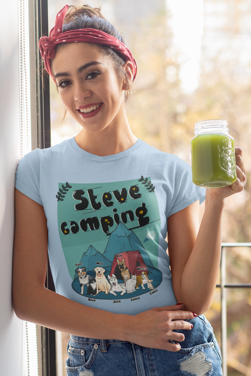 Steve Camping Customized Tee For Dog Lovers
