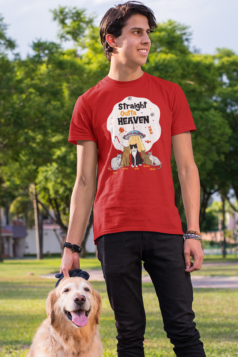 Straight Outta Heaven Tee For Cat Lovers