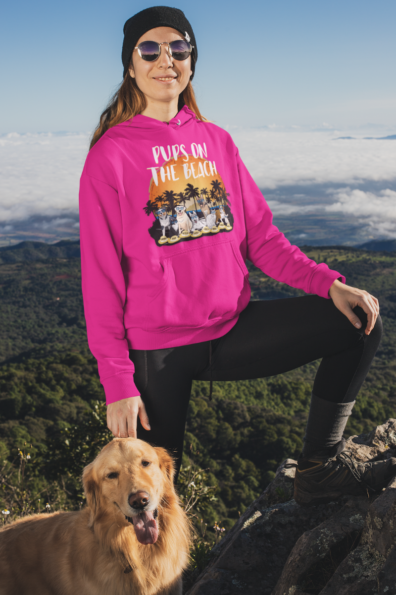 Pups On The Beach Customized Hoodies For Dog Lover