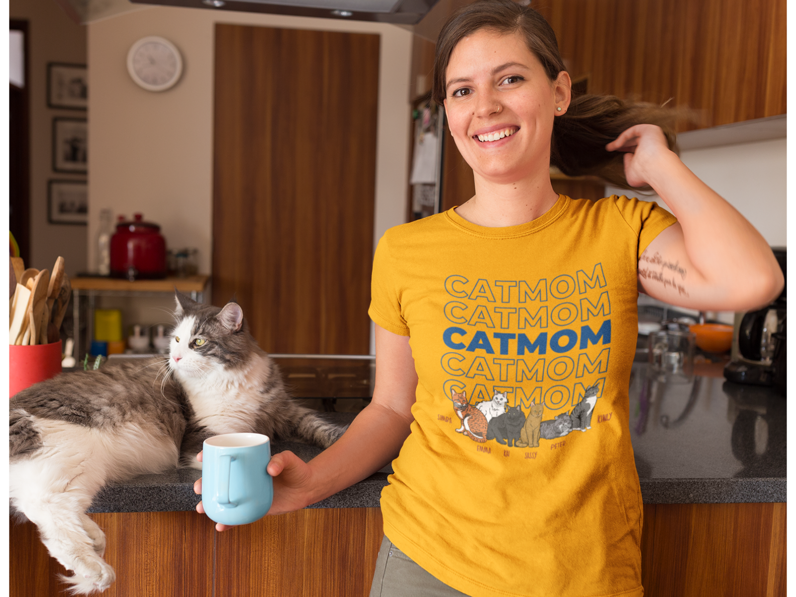 Cat Mom Customized Tee