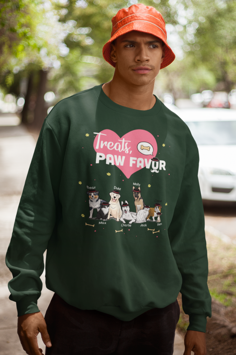 Treats, Paw Favor Customized Sweatshirt For Dog Lovers