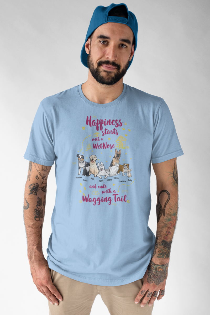 Happiness starts with.. Customized Dog Lover Tee