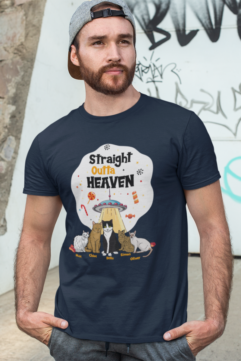 Straight Outta Heaven Tee For Cat Lovers