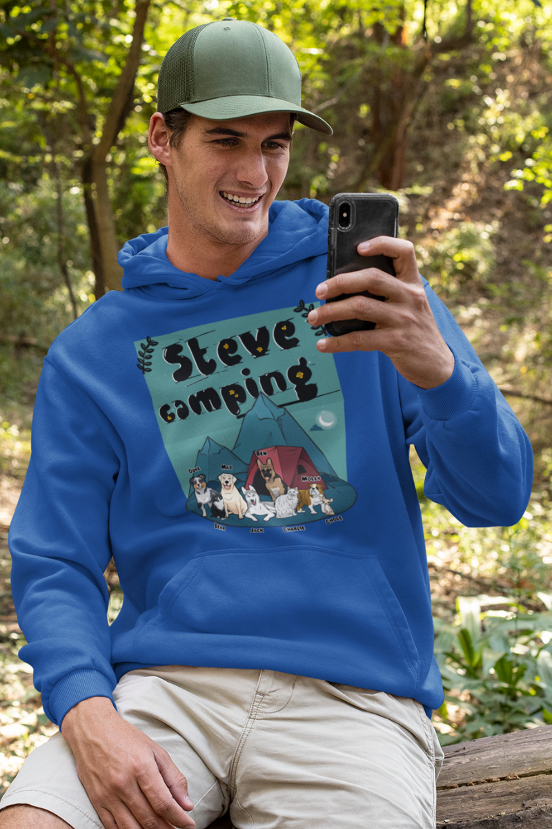 Steve Camping Customized Hoodies For Dog Lovers