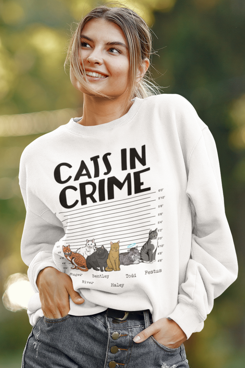 Customized Cat In Crime Sweatshirt