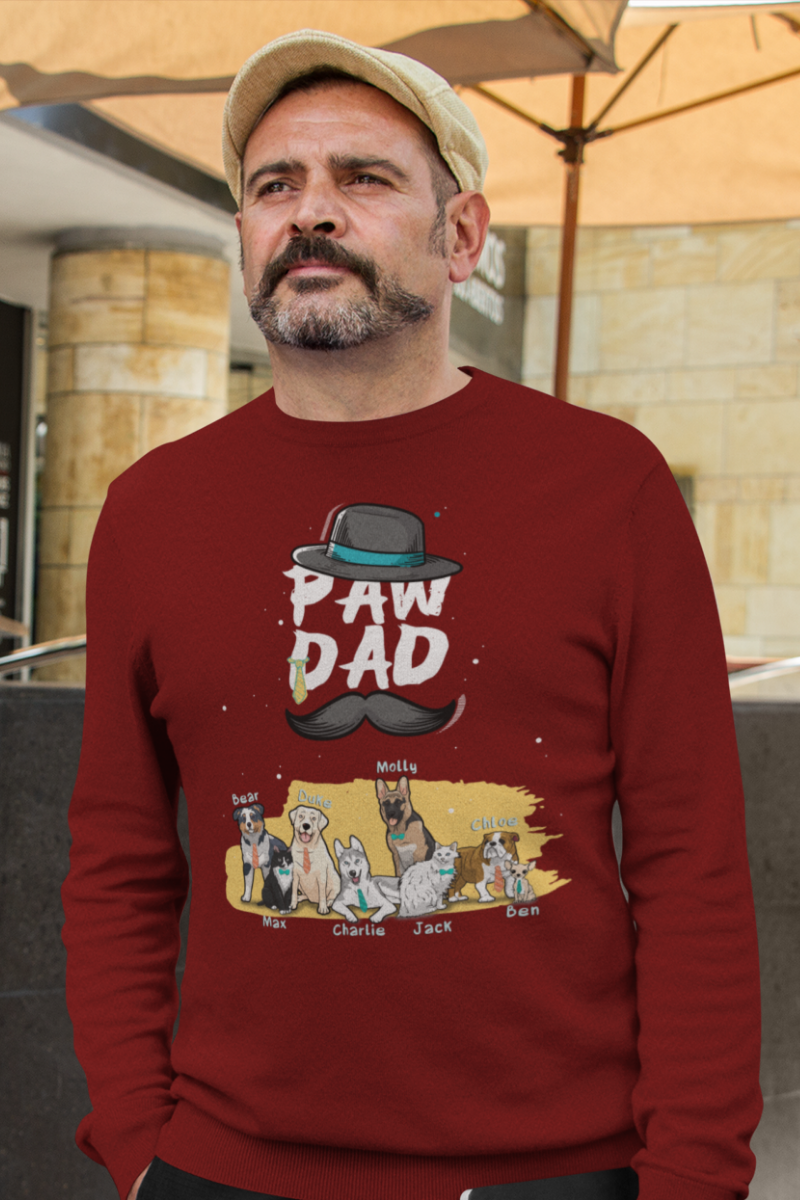 Personalized Paw Dad Dog Sweatshirt