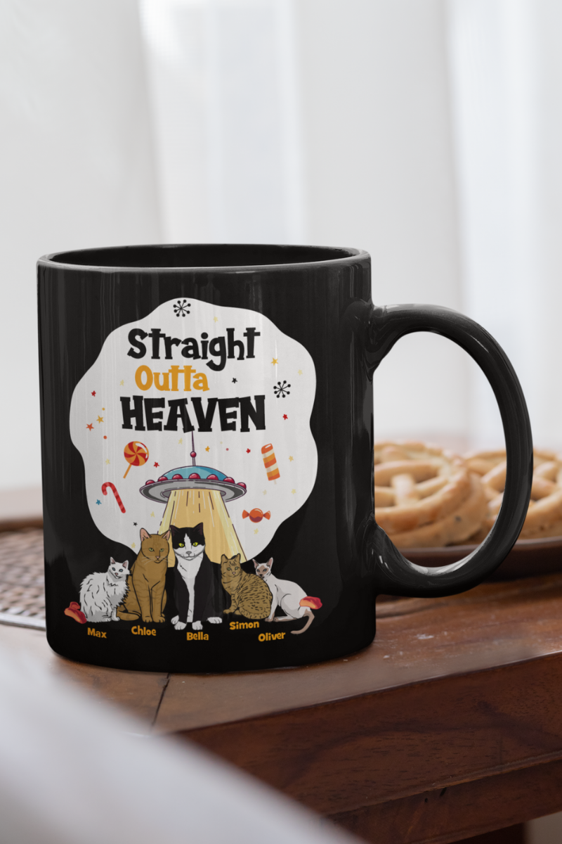 Straight Outta Heaven Mug For Cat Lovers