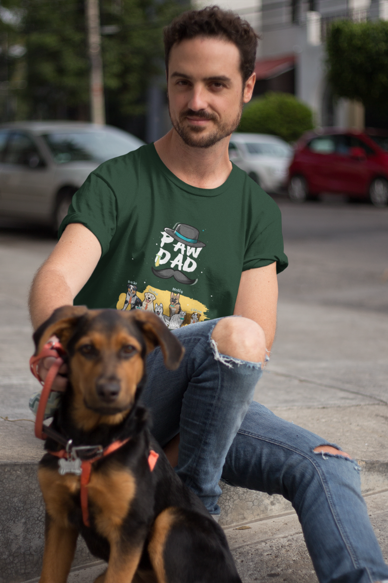 Personalized Paw Dad Dog Tee