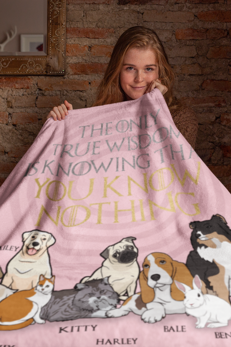 True Wisdom Is Knowing... Personalized Throw Blanket (Premium Sherpa)