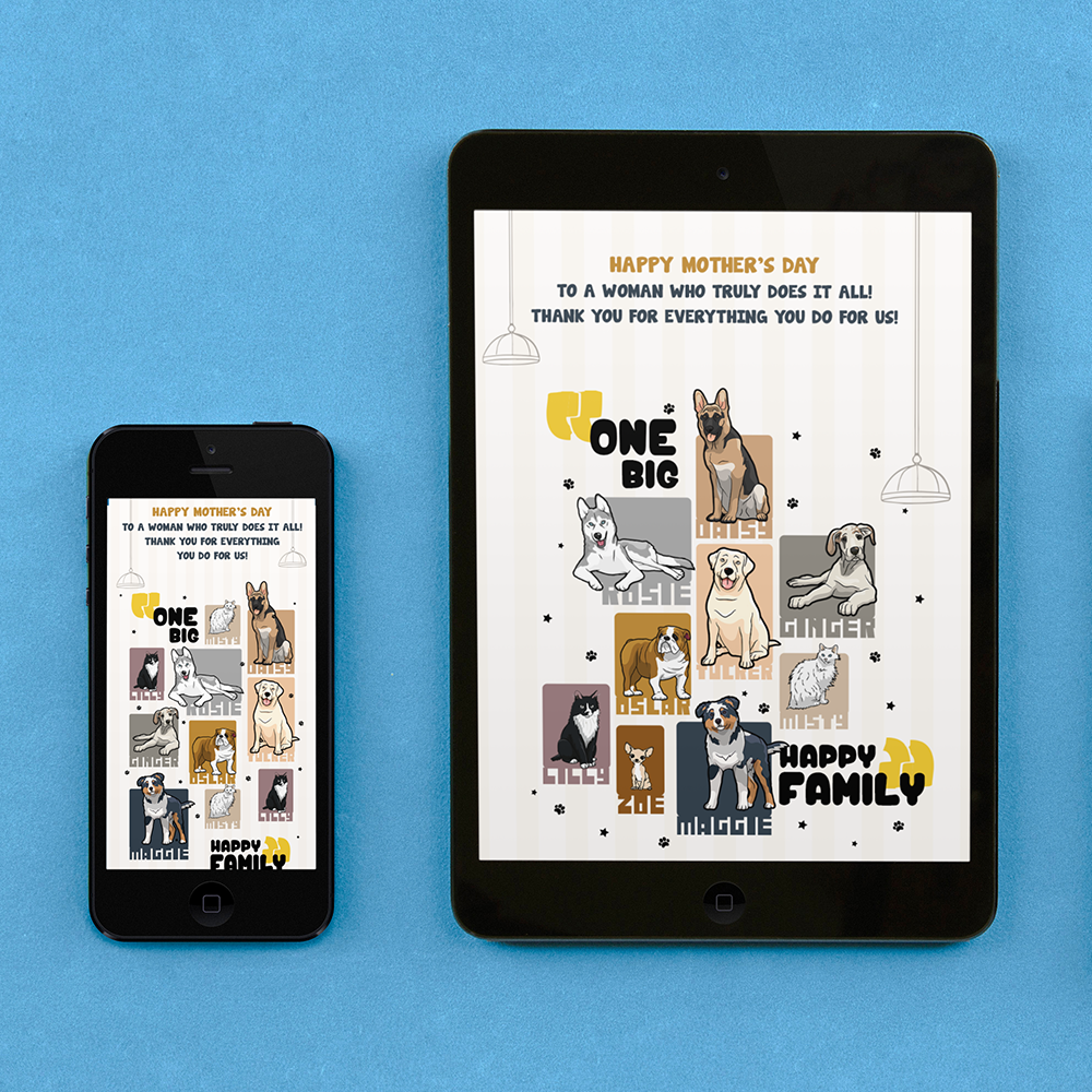 Digital Wallpaper: Happy Family Big Family
