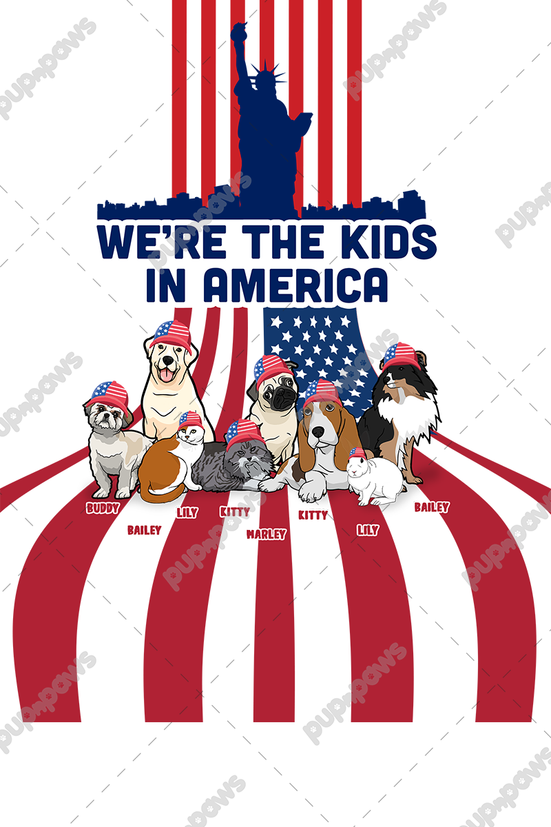 We���������������������������re The Kids In America Throw Blanket for Paw Parents (Premium Sherpa)