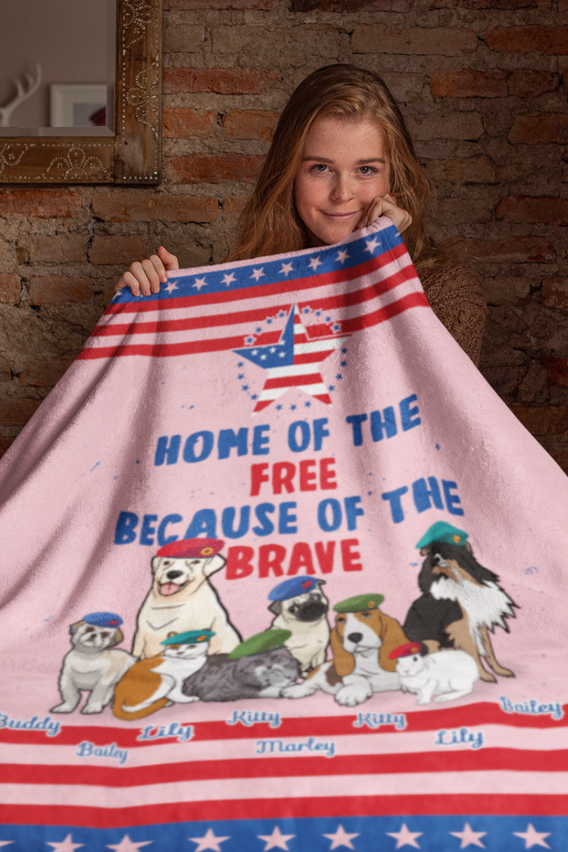 Home Of The Free Blanket with Wagging Tails (Premium Sherpa)
