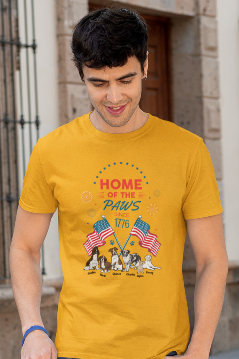 Home Of The Paws... Customized Tee For Dog Lovers