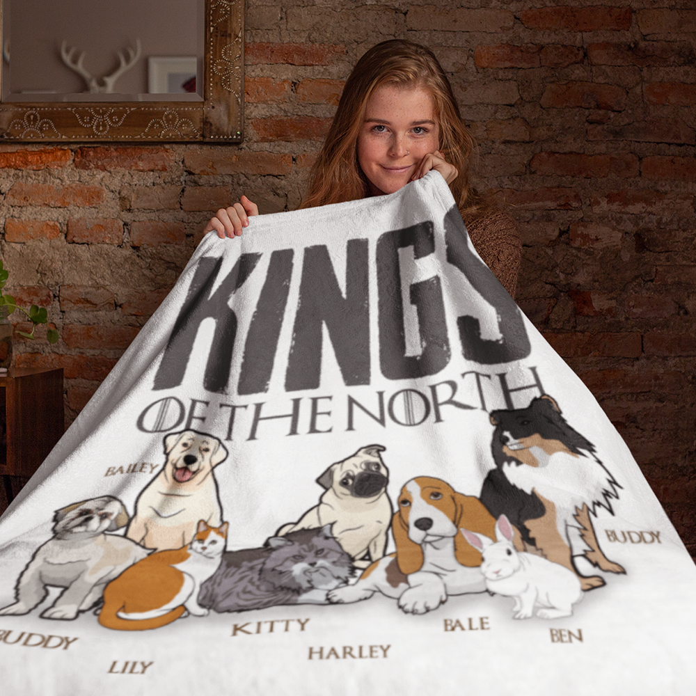 "Kings Of The North" Themed Personalized Throw Blanket (Premium Sherpa)