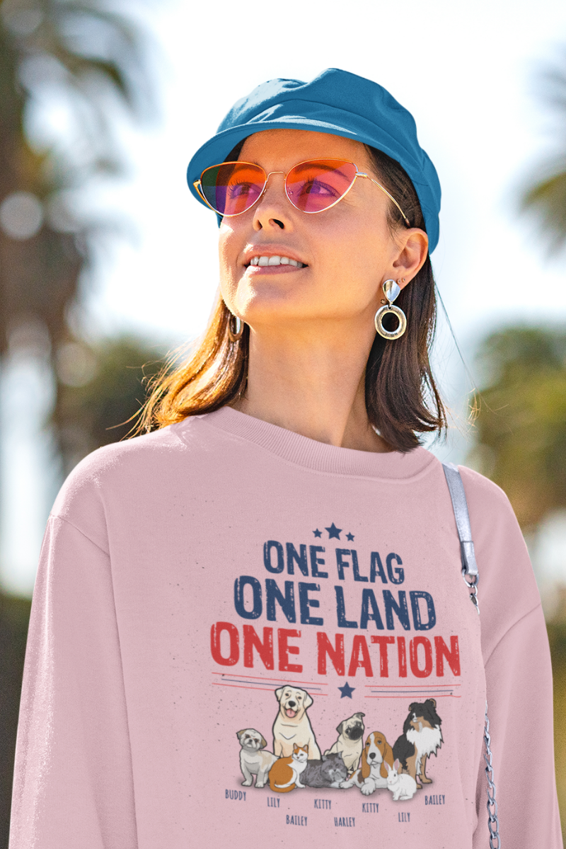 One Flag, One Land, One Nation Sweatshirt For Pet Parents