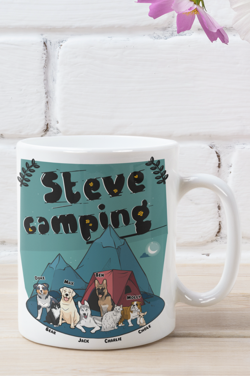 Steve Camping Customized Mug For Dog Lovers
