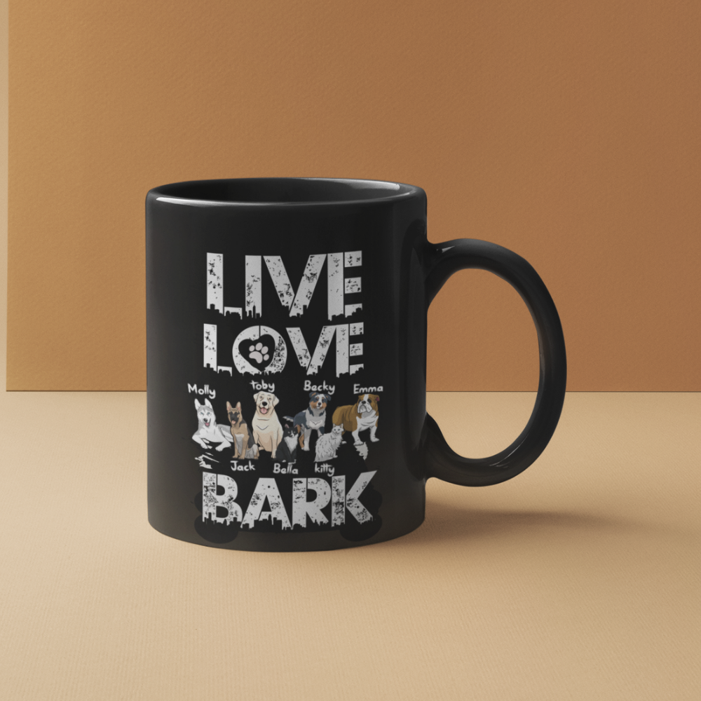 Live, Love, Bark.. Personalized Mug For Dog Lovers