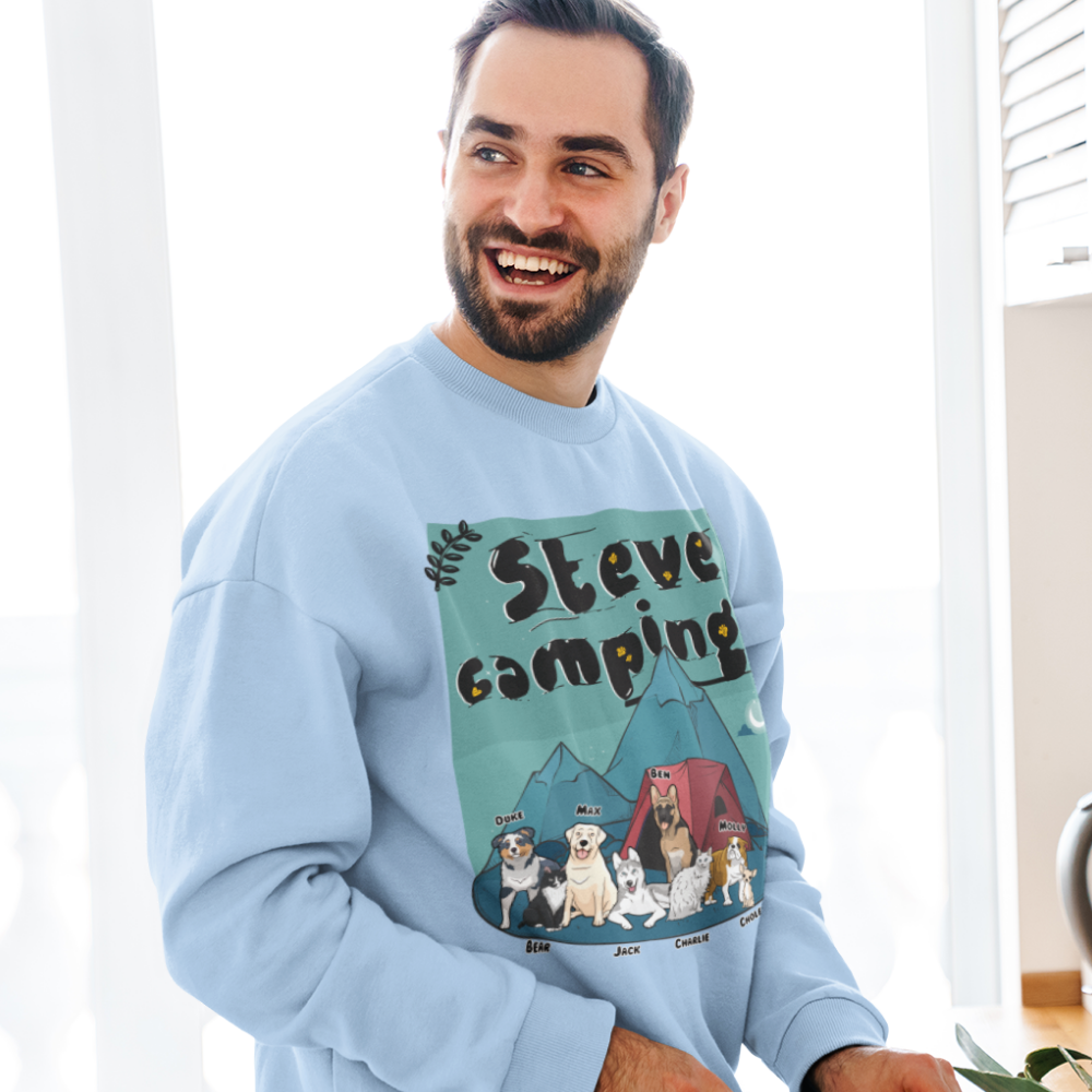 Steve Camping Customized Sweatshirt For Dog Lovers