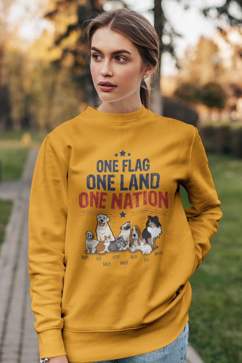 One Flag, One Land, One Nation Sweatshirt For Pet Parents