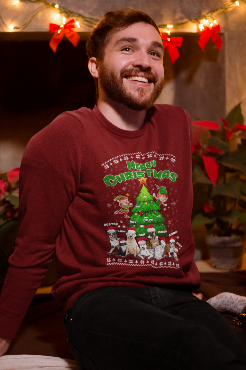 Christmas Themed Sweatshirt For Dog Lovers