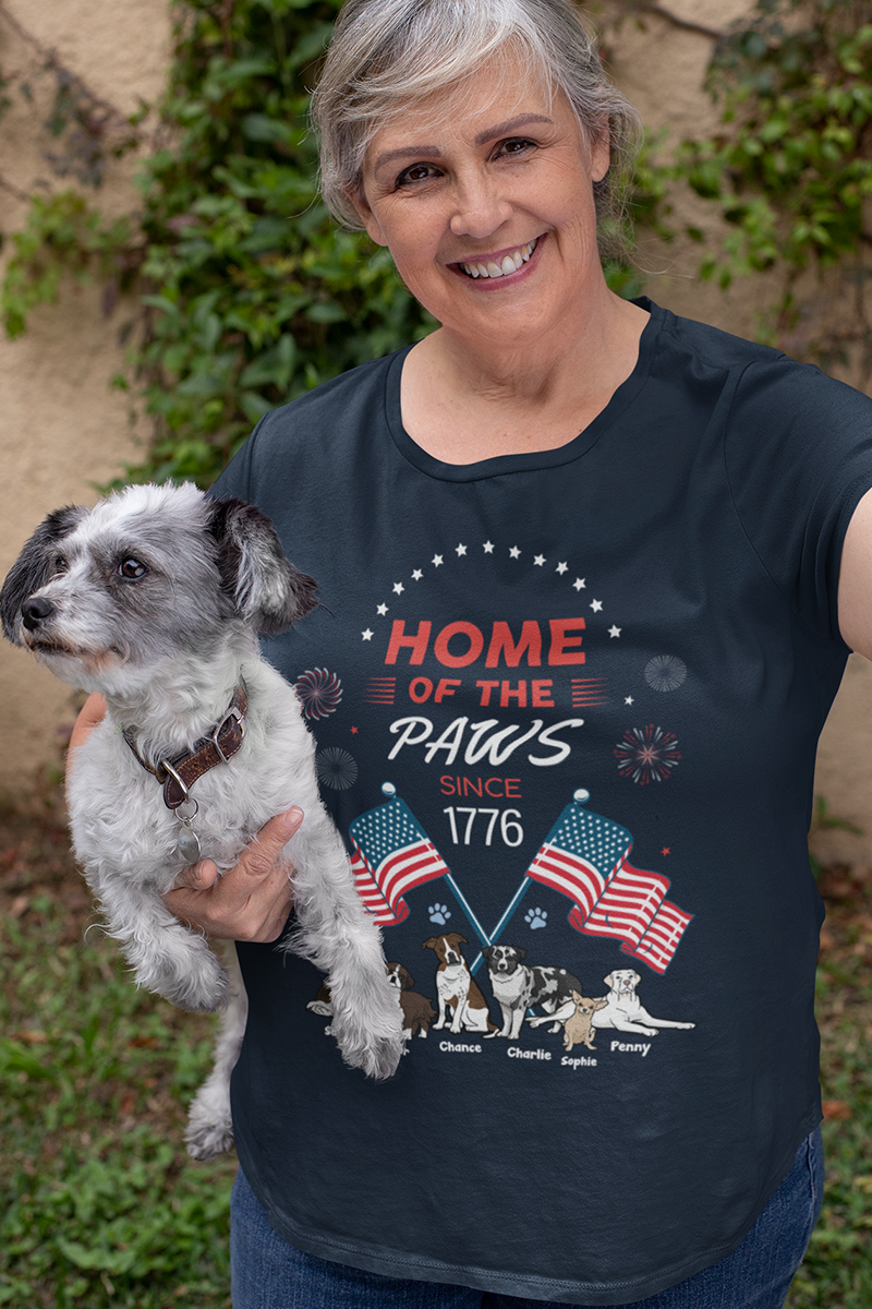 Home Of The Paws... Customized Tee For Dog Lovers