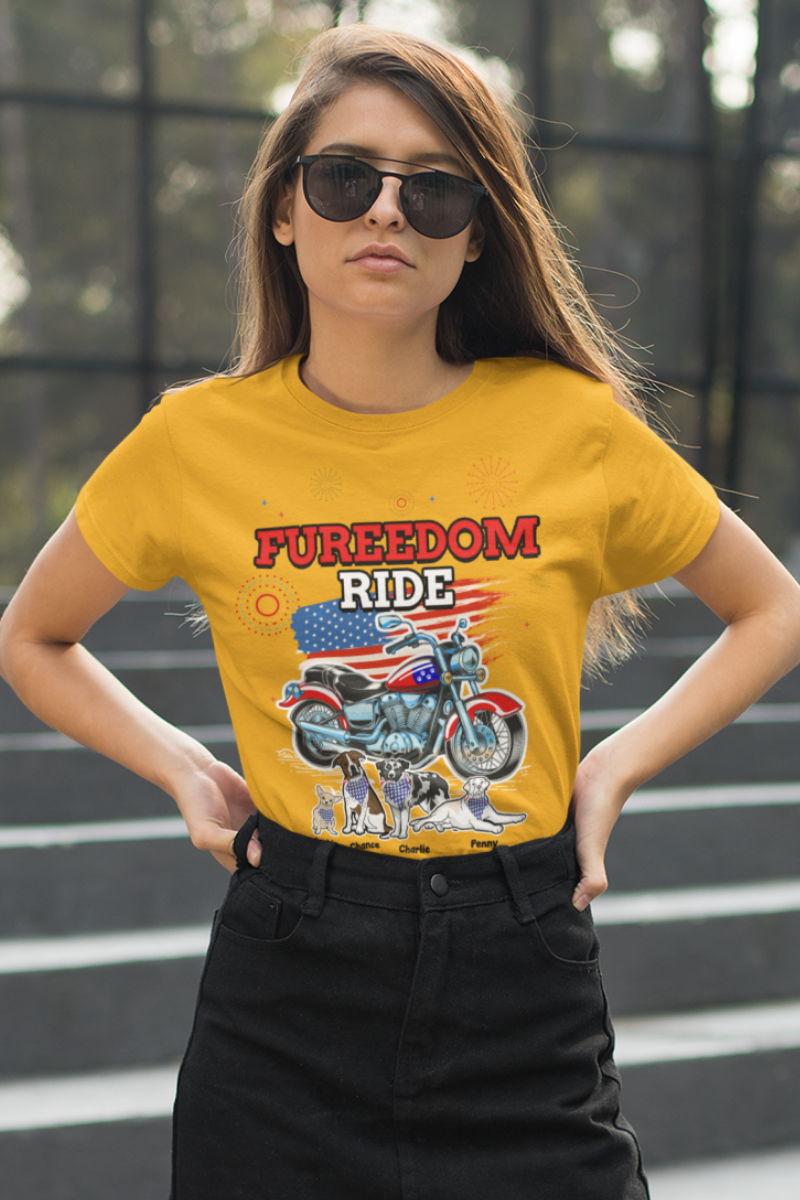 Fureedom Ride Personalized Tee For Dog Lovers