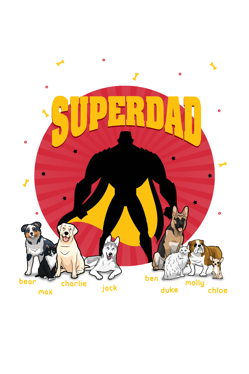Personalized Superdad Dog Tee