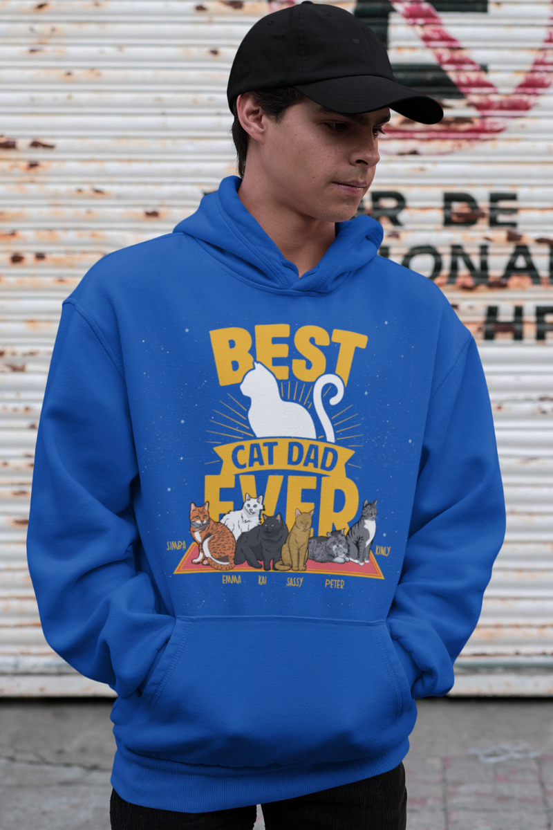 Personalized Best Cat Dad Ever Hoodie