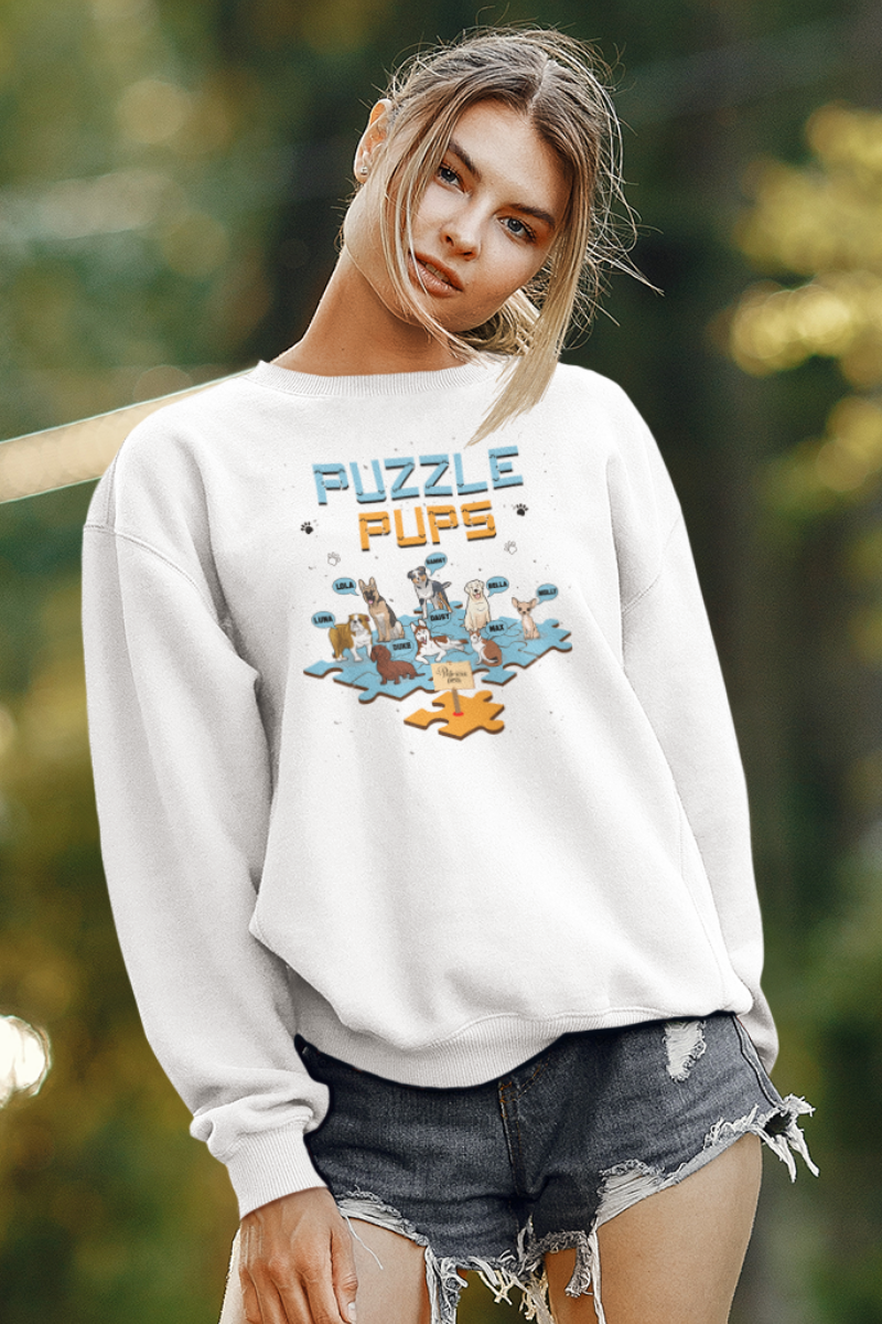 Puzzle Pups Customized Sweatshirt For Dog Lovers