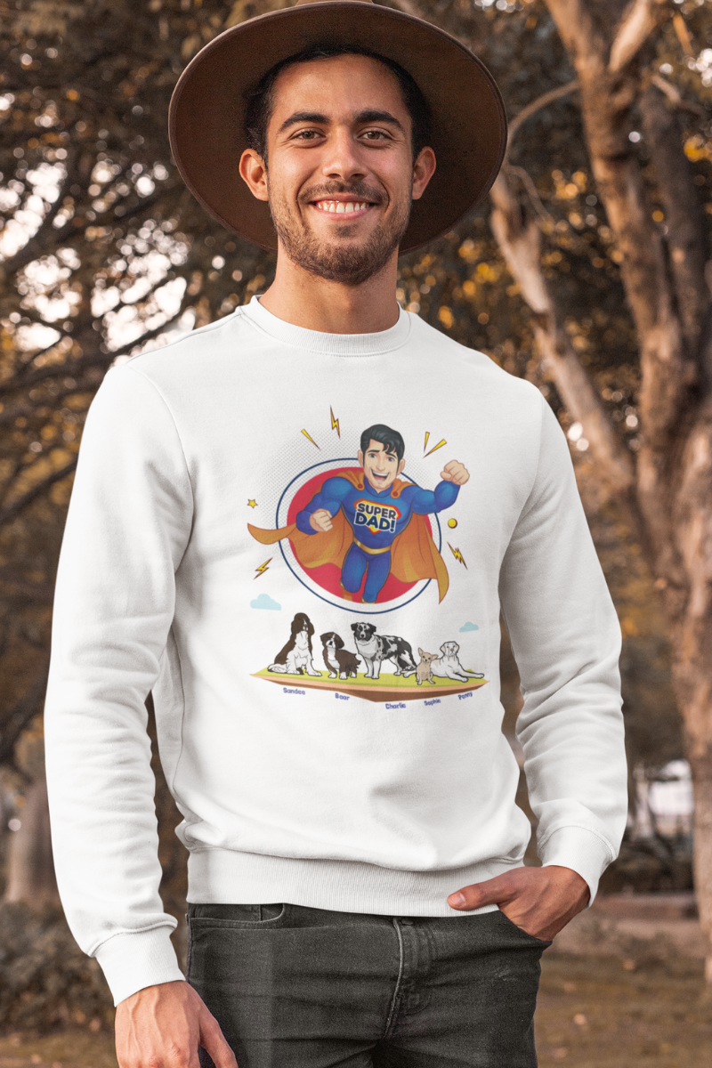 Super Dad Customized Sweatshirt For Dog Lovers