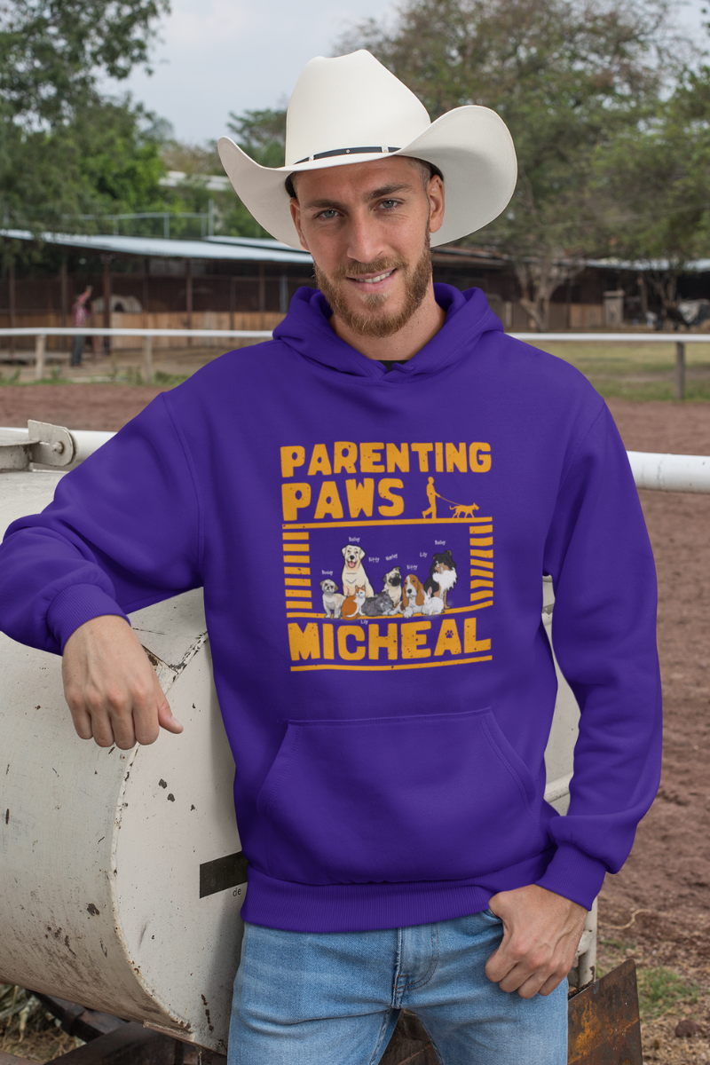 Personalized Parenting Paws Hoodie For PawDad