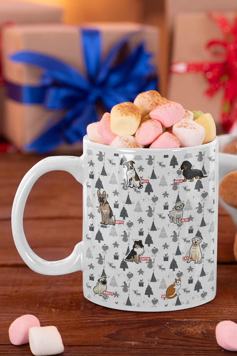 Christmas All Over Print Personalized Dog Lover Mug