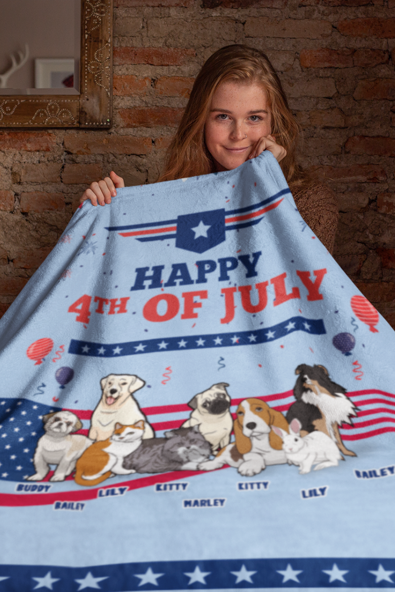 Happy 4th of July Blanket For Paw Parents (Premium Sherpa)