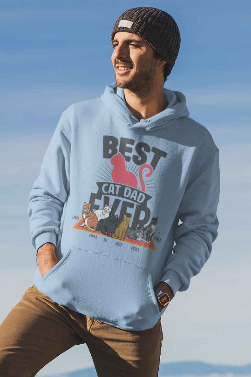 Personalized Best Cat Dad Ever Hoodie