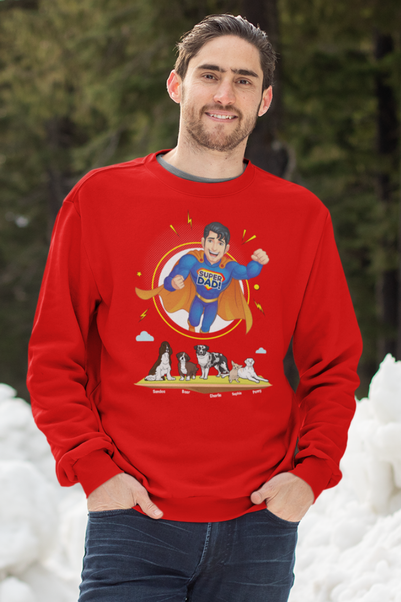 Super Dad Customized Sweatshirt For Dog Lovers
