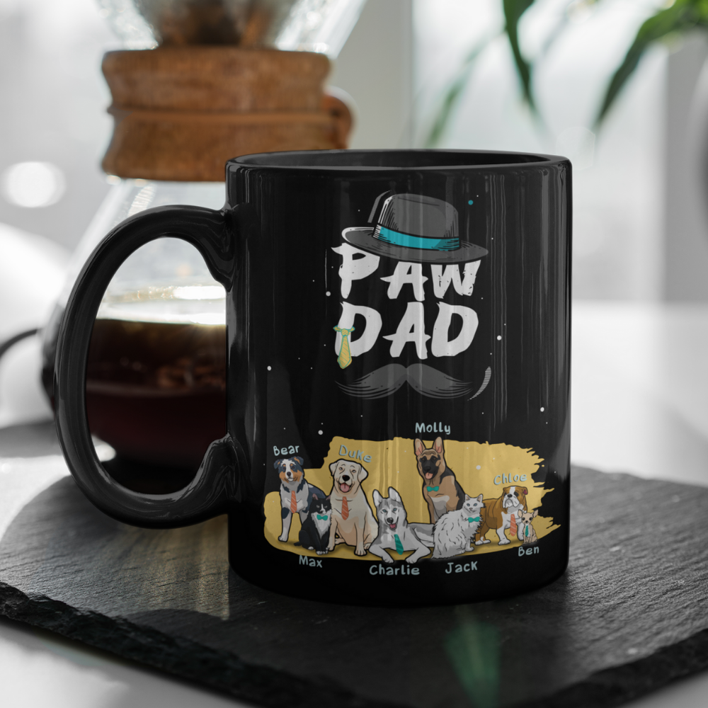 Personalized Paw Dad Dog Mug