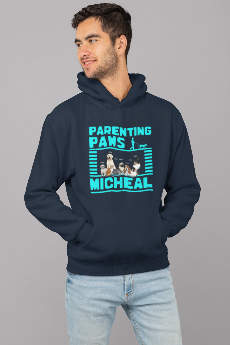 Personalized Parenting Paws Hoodie For PawDad
