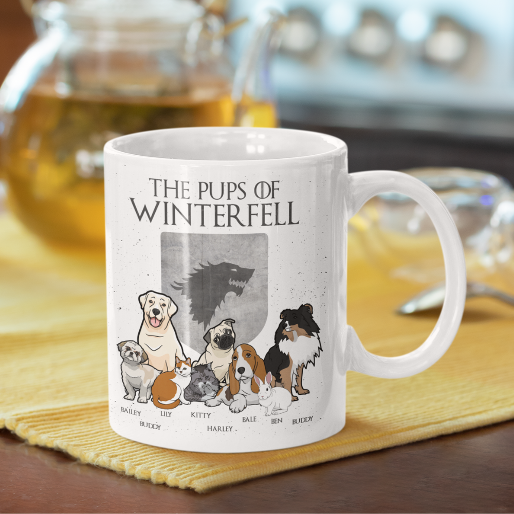 "The Pups Of Winter Fell" Personalized Mug For Pet lovers