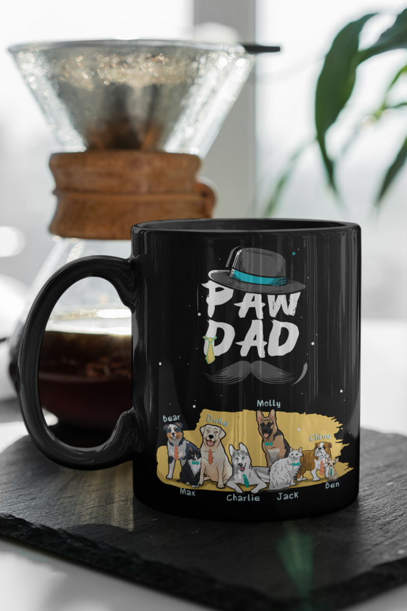 Personalized Paw Dad Dog Mug
