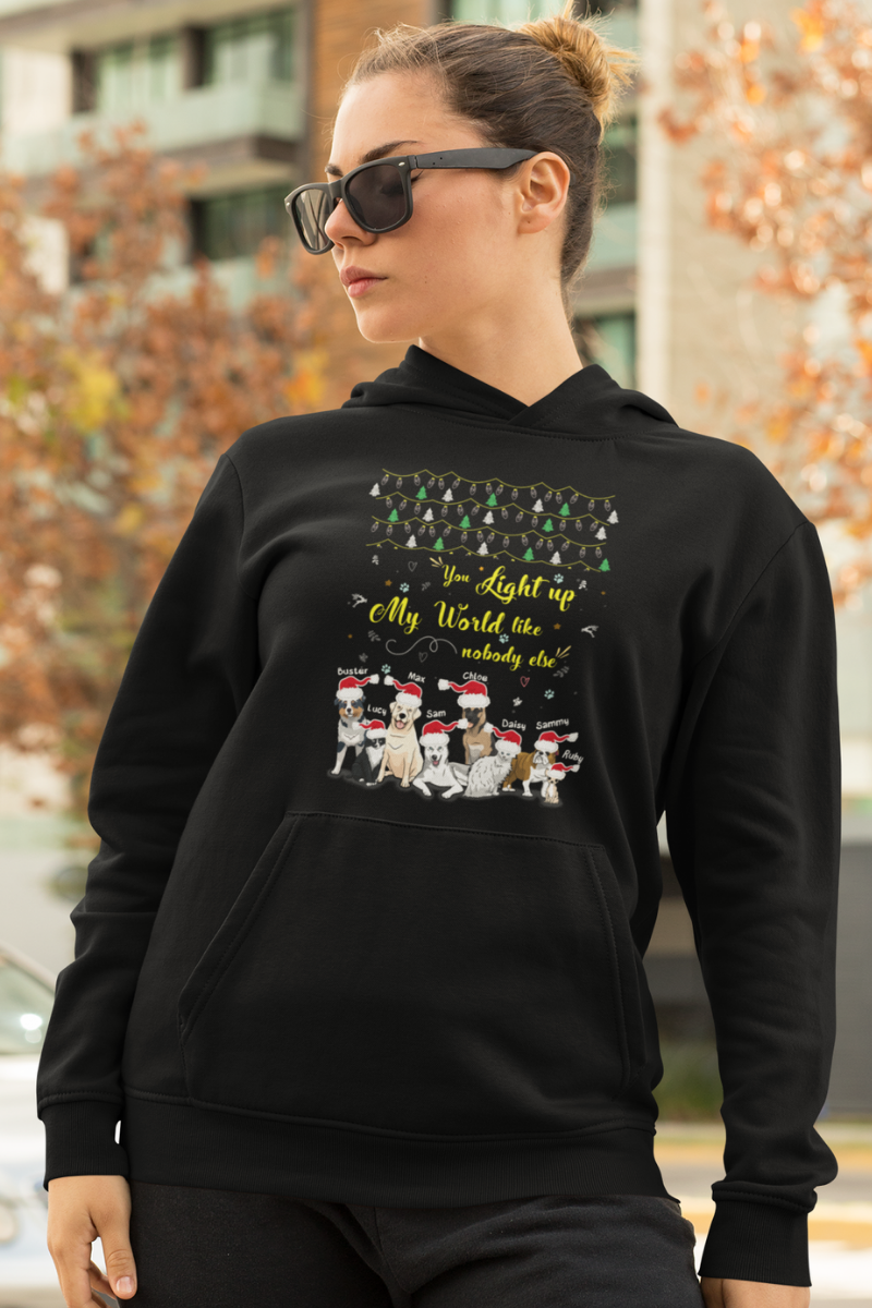 You Light Up My World Hoodie For Dog Lover