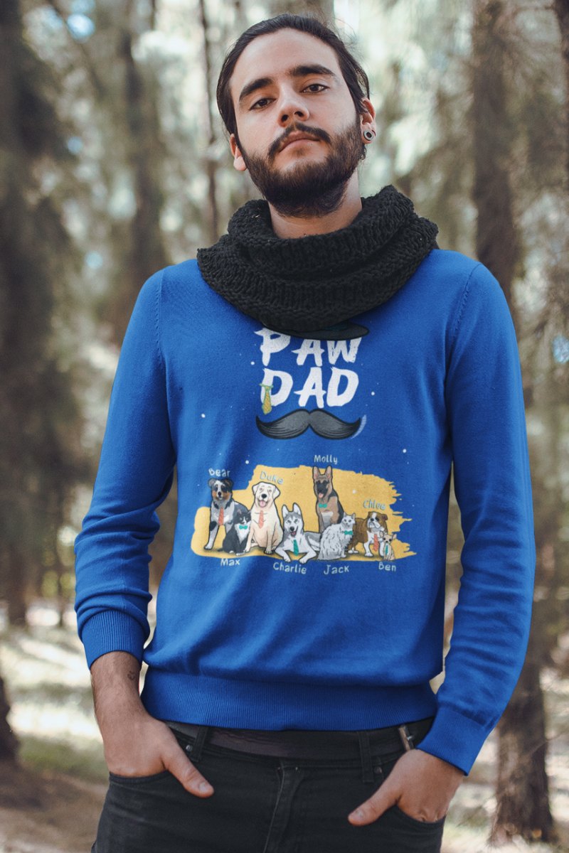Personalized Paw Dad Dog Sweatshirt