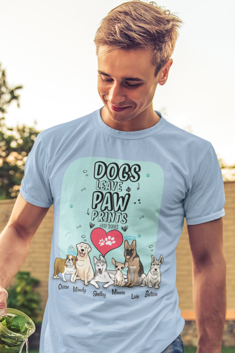 Dogs Leave Paw Prints Tee For DogLovers
